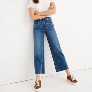 Madewell Wide Leg, Raw Hem Crop Jean
